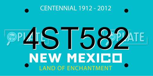 4ST582 New Mexico License Plate