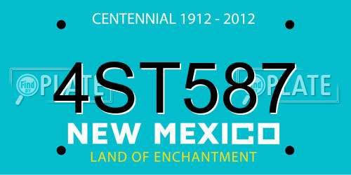 4ST587 New Mexico License Plate