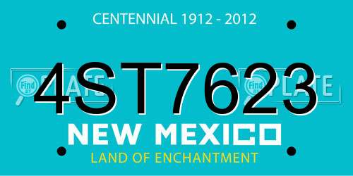 4ST7623 New Mexico License Plate