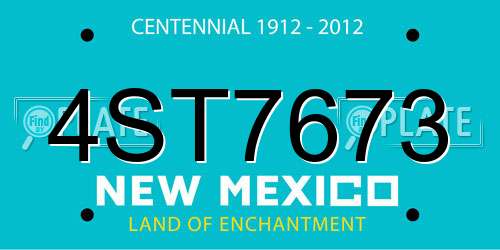 4ST7673 New Mexico License Plate