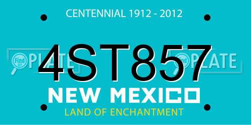 4ST857 New Mexico License Plate