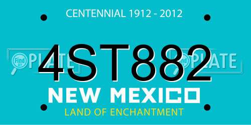 4ST882 New Mexico License Plate