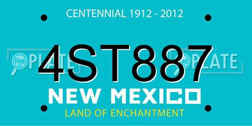 4ST887 New Mexico License Plate