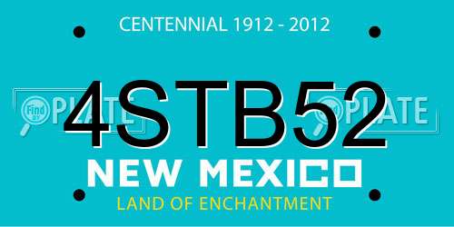 4STB52 New Mexico License Plate