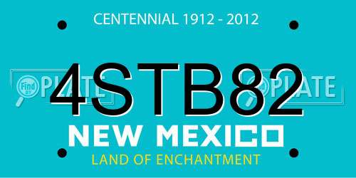 4STB82 New Mexico License Plate