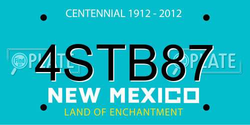4STB87 New Mexico License Plate