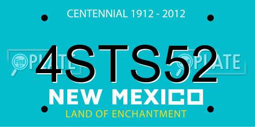 4STS52 New Mexico License Plate