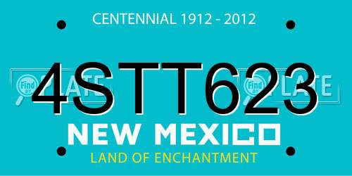 4STT623 New Mexico License Plate