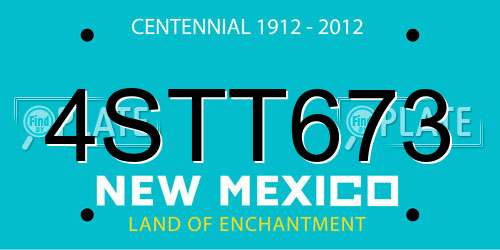 4STT673 New Mexico License Plate