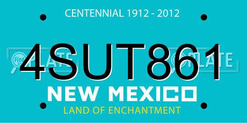 4SUT861 New Mexico License Plate