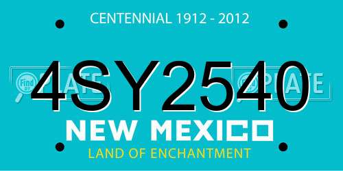 4SY2540 New Mexico License Plate