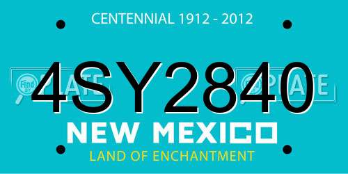 4SY2840 New Mexico License Plate