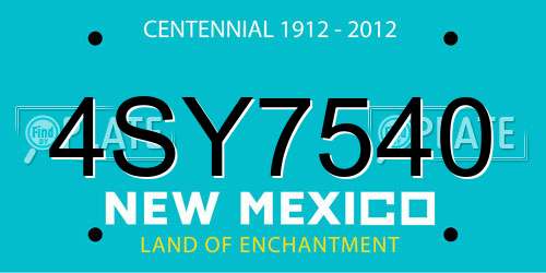 4SY7540 New Mexico License Plate
