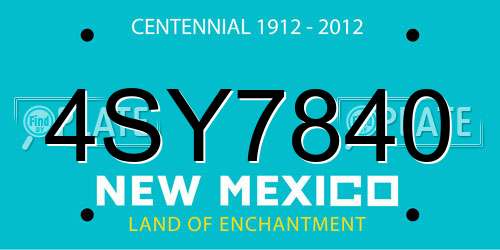 4SY7840 New Mexico License Plate