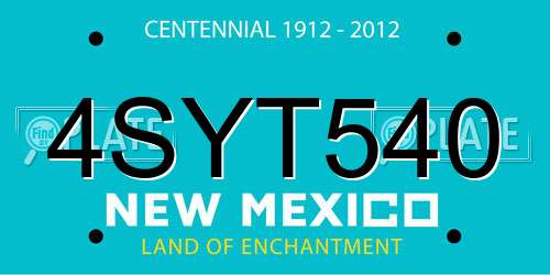 4SYT540 New Mexico License Plate