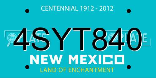 4SYT840 New Mexico License Plate