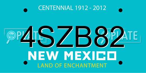 4SZB82 New Mexico License Plate