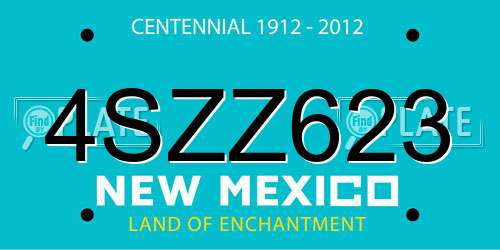 4SZZ623 New Mexico License Plate