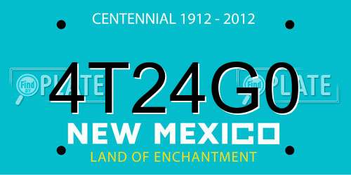 4T24G0 New Mexico License Plate