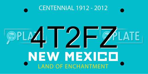 4T2FZ New Mexico License Plate