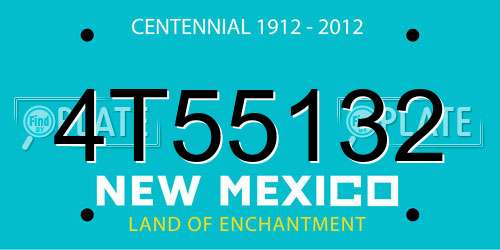 4T55132 New Mexico License Plate