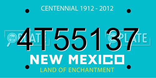 4T55137 New Mexico License Plate