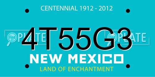 4T55G3 New Mexico License Plate