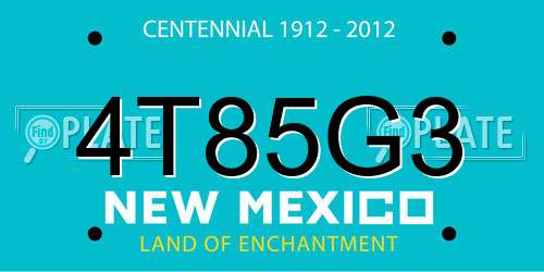 4T85G3 New Mexico License Plate