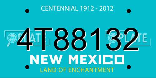 4T88132 New Mexico License Plate