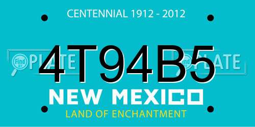 4T94B5 New Mexico License Plate