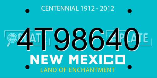 4T98640 New Mexico License Plate