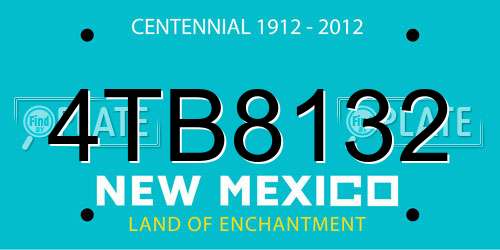 4TB8132 New Mexico License Plate