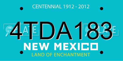 4TDA183 New Mexico License Plate