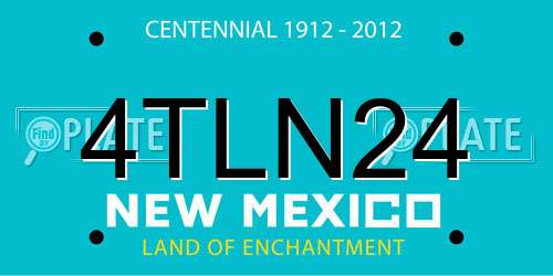 4TLN24 New Mexico License Plate