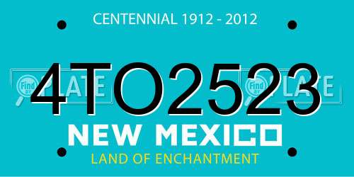 4TO2523 New Mexico License Plate