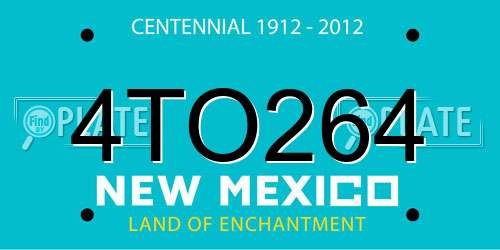 4TO264 New Mexico License Plate