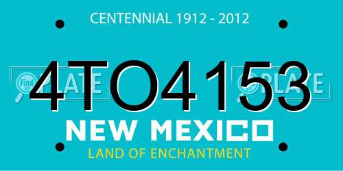 4TO4153 New Mexico License Plate