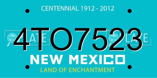 4TO7523 New Mexico License Plate