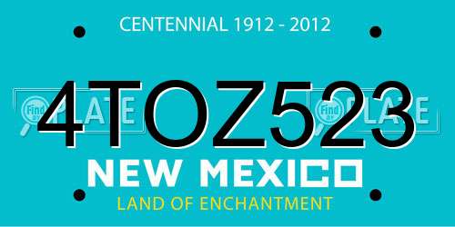 4TOZ523 New Mexico License Plate