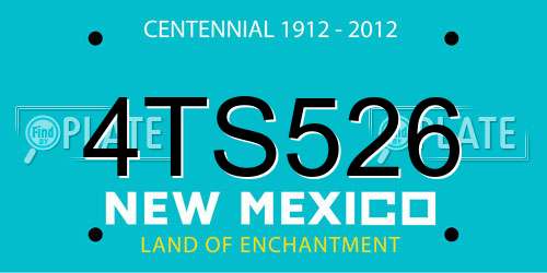 4TS526 New Mexico License Plate