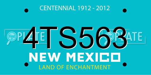 4TS563 New Mexico License Plate