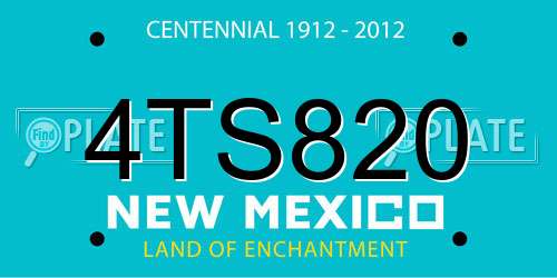 4TS820 New Mexico License Plate