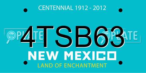 4TSB63 New Mexico License Plate