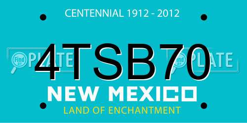 4TSB70 New Mexico License Plate