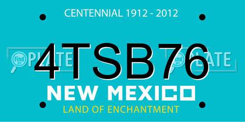 4TSB76 New Mexico License Plate