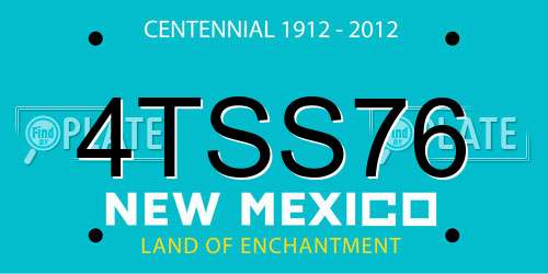 4TSS76 New Mexico License Plate