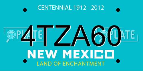 4TZA60 New Mexico License Plate