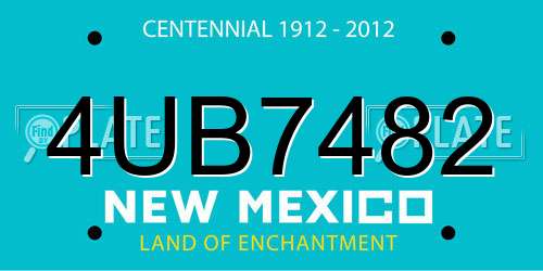 4UB7482 New Mexico License Plate