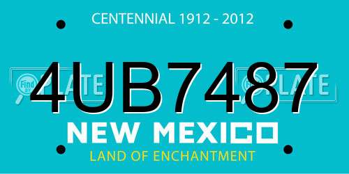 4UB7487 New Mexico License Plate