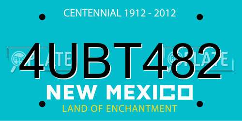4UBT482 New Mexico License Plate